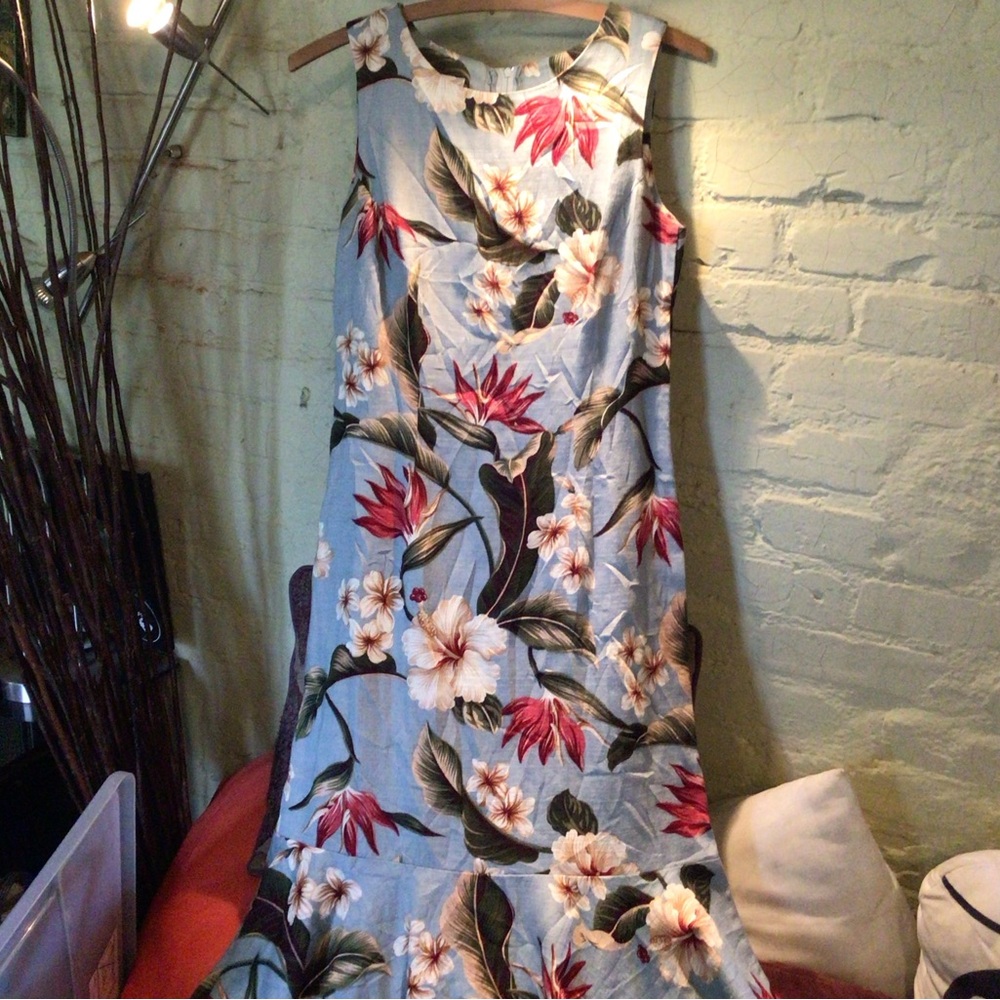 NEW ! RARE Vintage the original Hawaii sheath dress Floral Sleeveless Dress